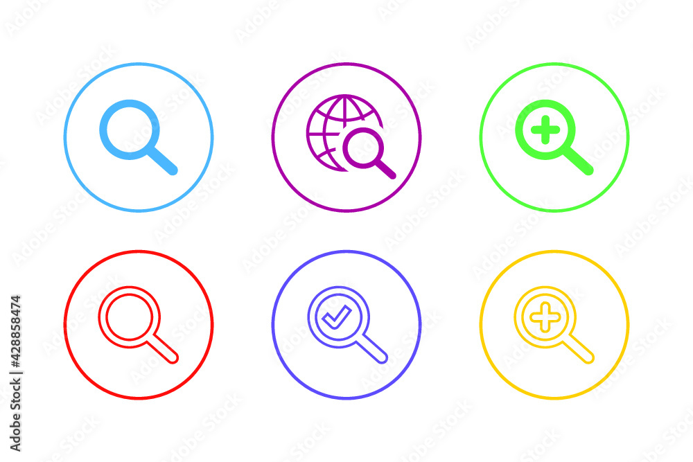 Colorful Search Icon Set