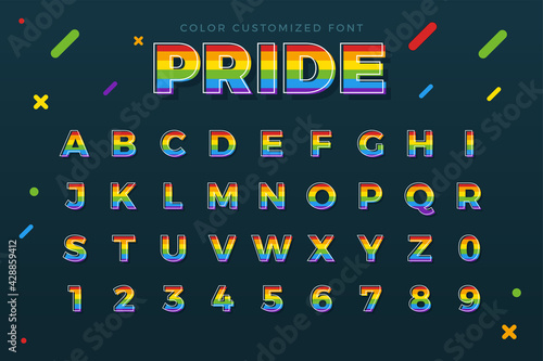 The Rainbow Pride Typography. Isolated Vector Illustration