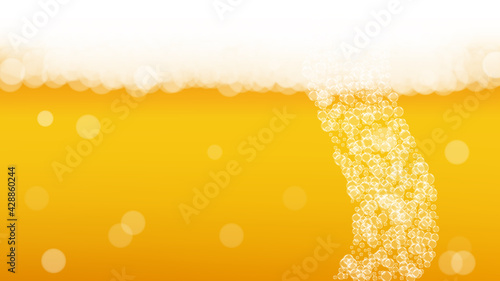 Beer background. Craft lager splash. Oktoberfest foam.