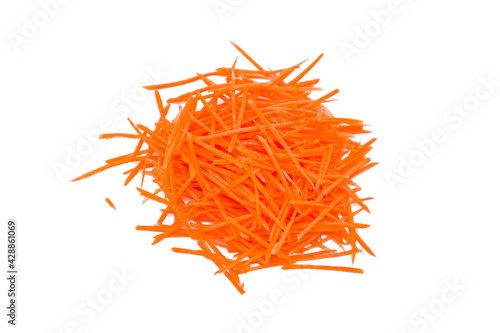 Chopped carrot isolated on white background