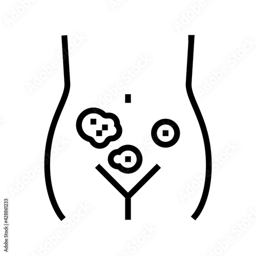 genital dermatology clinic line icon vector. genital dermatology clinic sign. isolated contour symbol black illustration