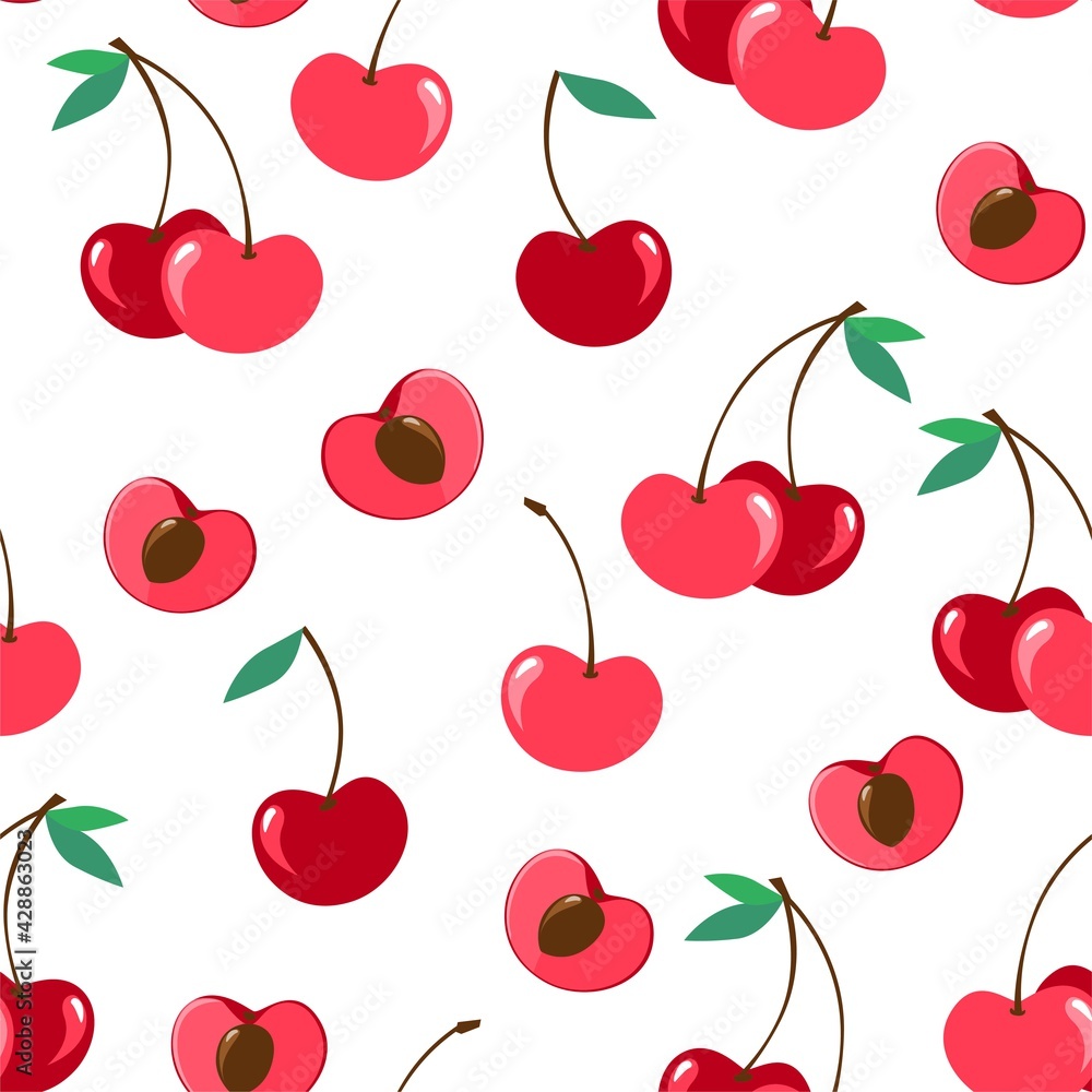 red cherry pattern seamless vector illustration print design for textiles red cherry pattern seamless vector illustration print design for textiles