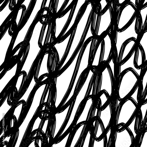 doodle abstract pattern irregular chaotic waves zigzags on contrasting background