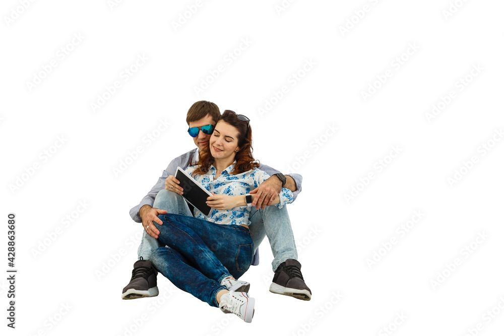 Happy smiling couple in love. Isolated over white background. Happy smiling couple in love. Isolated over white background.