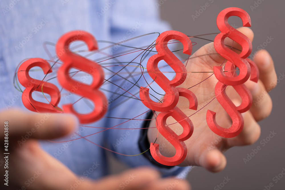 3D rendering digital paragraph law symbol 3D rendering digital paragraph law symbol