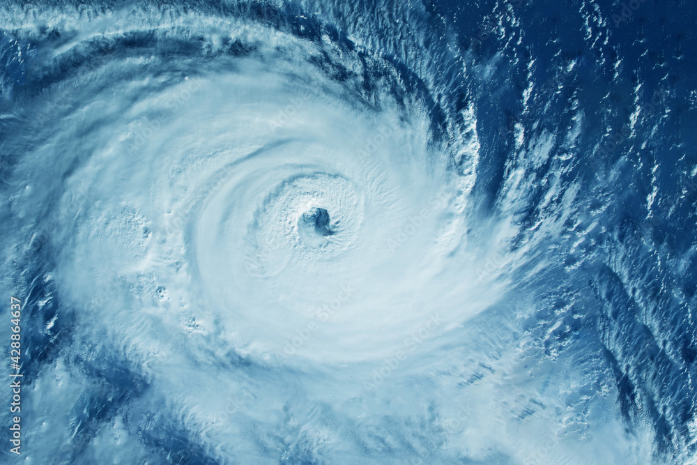 Big hurricane from space. Elements of this image were furnished by NASA. 