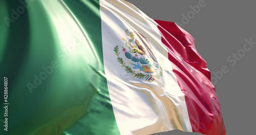 Mexican flag 20 second animation loop with alpha channel. photo