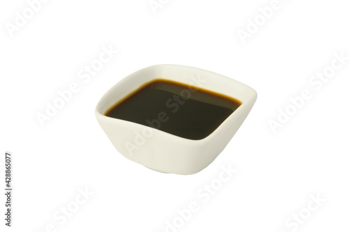 Soy sauce isolated on white.