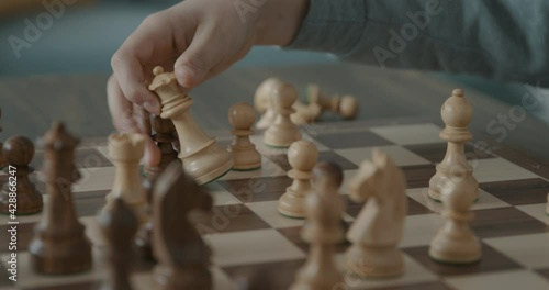 Smart boy playing chess