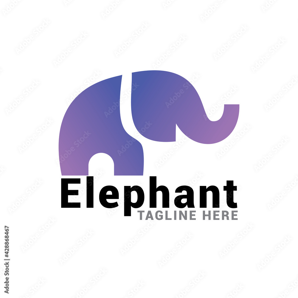 Obraz premium Logo illustration elephant gradient colorful style.