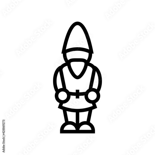 Fototapeta Naklejka Na Ścianę i Meble -  garden gnome line icon vector. garden gnome sign. isolated contour symbol black illustration