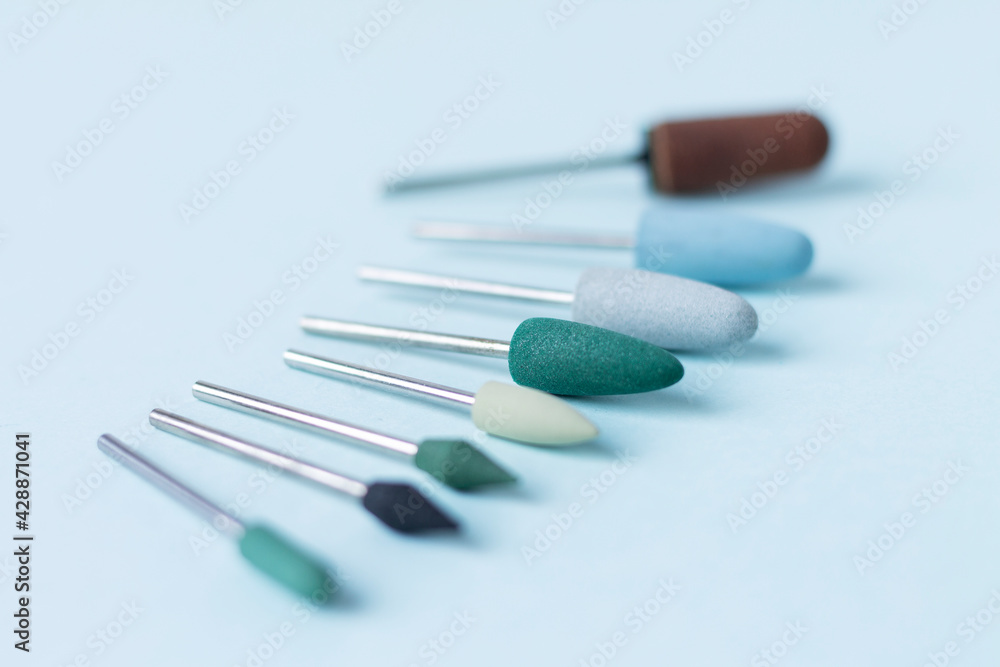 Manicure and pedicure tools with copy space. Close-up. Space for text Manicure and pedicure tools with copy space. Close-up. Space for text