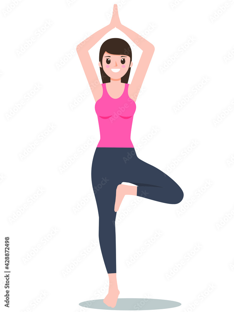 Beautiful girl practicing yoga on white background Beautiful girl practicing yoga on white background