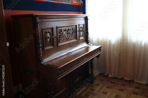Antique piano in palace photo