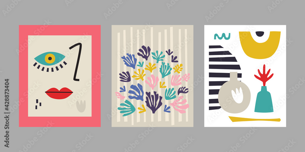 Vector set of contemporary art posters. Abstract backgrounds Vector set of contemporary art posters. Abstract backgrounds