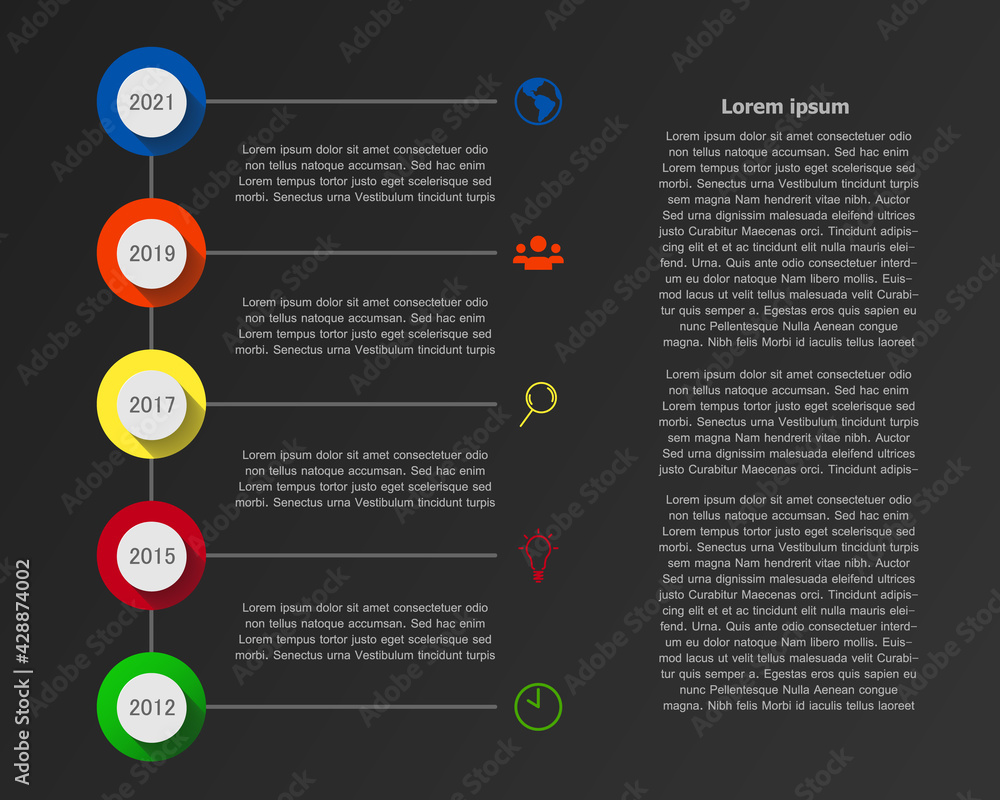 Scheme with infographics symbols and place for text Scheme with infographics symbols and place for text