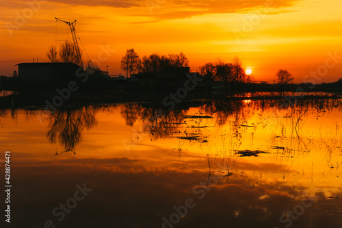 sunset on the river