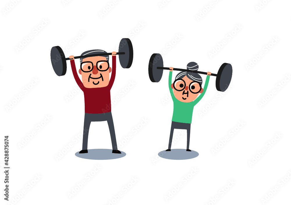 Physical for Aging . Old people exercise. Physical for Aging . Old people exercise.