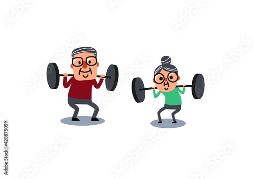 Physical for Aging . Old people exercise.