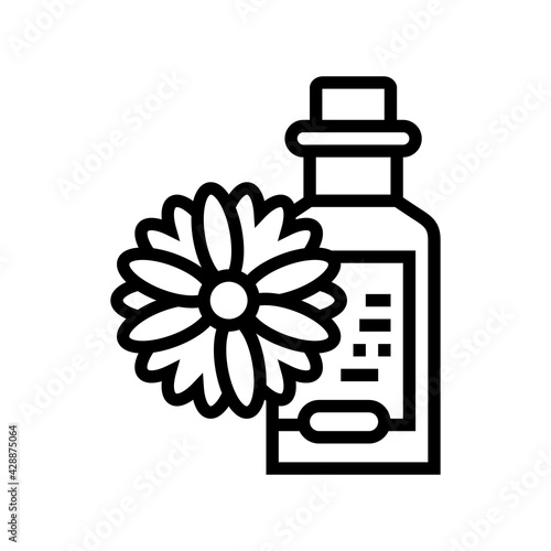 chamomile drink homeopathy liquid line icon vector. chamomile drink homeopathy liquid sign. isolated contour symbol black illustration