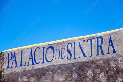 Canvas Print Sintra National Palace Palácio de Sintra blue sign text