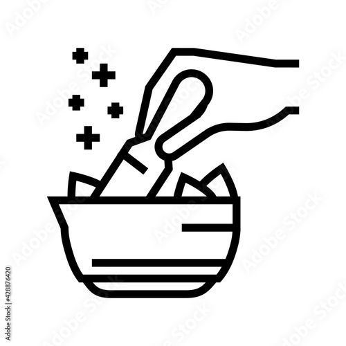 preparing natural homeopathy drug line icon vector. preparing natural homeopathy drug sign. isolated contour symbol black illustration