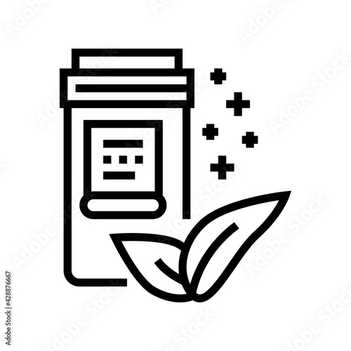 natural homeopathy vitamin or medical pills packaging line icon vector. natural homeopathy vitamin or medical pills packaging sign. isolated contour symbol black illustration