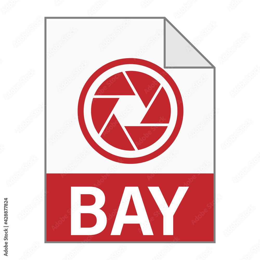Modern flat design of BAY file icon for web Modern flat design of BAY file icon for web