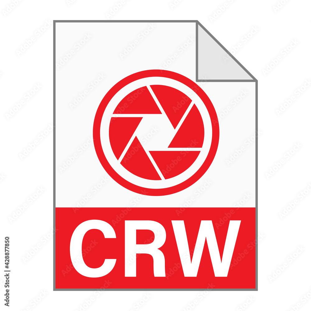 Modern flat design of CRW file icon for web Modern flat design of CRW file icon for web
