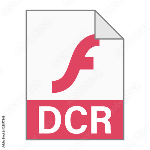 Modern flat design of DCR file icon for web photo