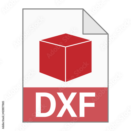 Modern flat design of DXF file icon for web