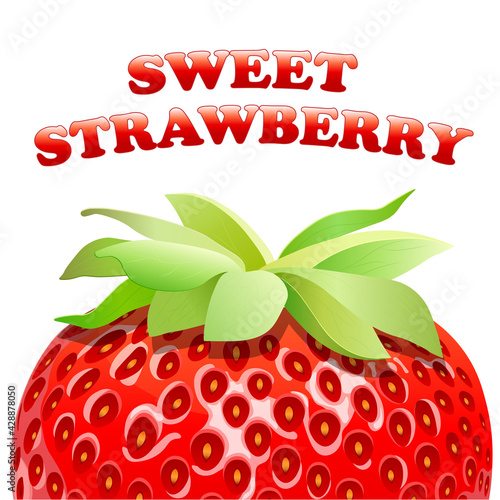 Strawberry sweet fruit illustration for web isolated on white background
