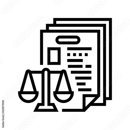 bureaucracy law dictionary line icon vector. bureaucracy law dictionary sign. isolated contour symbol black illustration