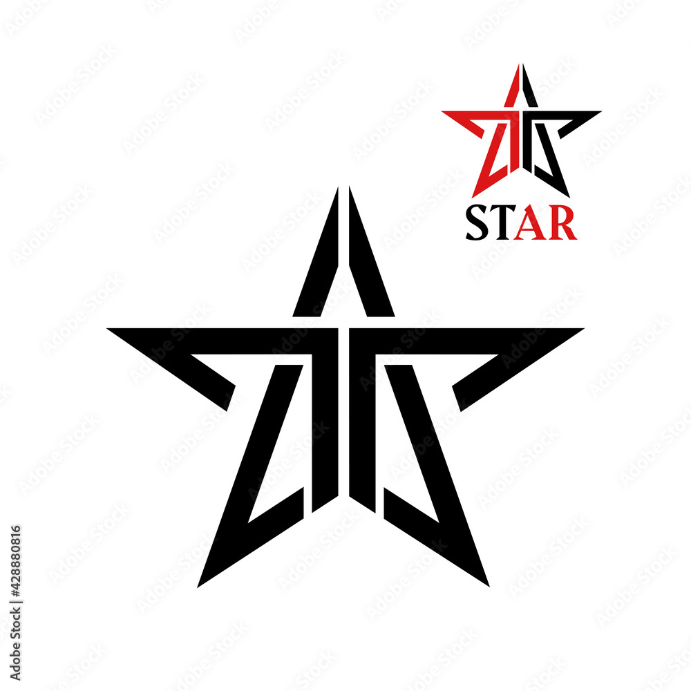 Star, stylization. Perfect for a logo, sign, or symbol. Vector, isolated on a white background.