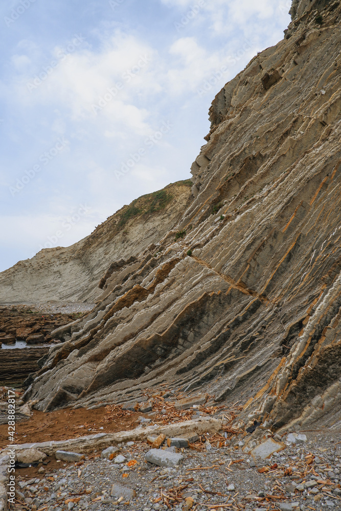 The Flysches of Zumaia.Basque coast, declared a World Heritage Site by UNESCO. Archaeological formations of the so-called flysches on Earth. The Flysches of Zumaia.Basque coast, declared a World Heritage Site by UNESCO. Archaeological formations of the so-called flysches on Earth.