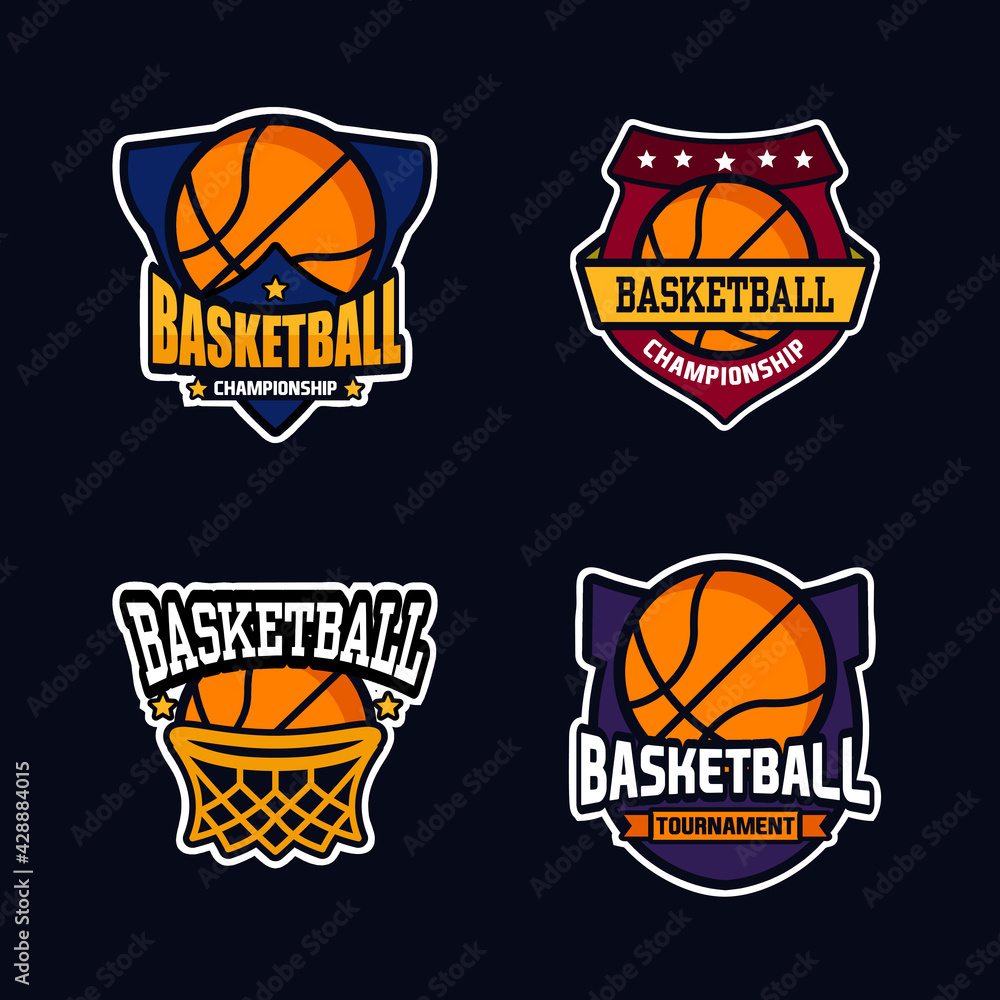 Illustration vector graphic set of Basketball logo. Logo emblems, badges and design elements. Design Template Inspiration. for t-shirt, team or championship