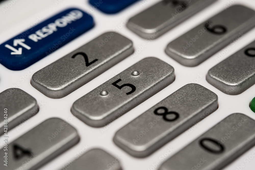 Online banking card reader keypad close up with perspective Online banking card reader keypad close up with perspective