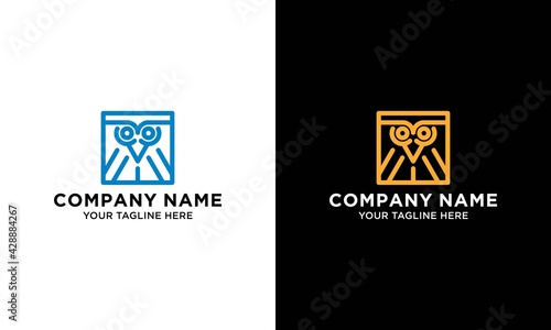 owl icon abstract logo