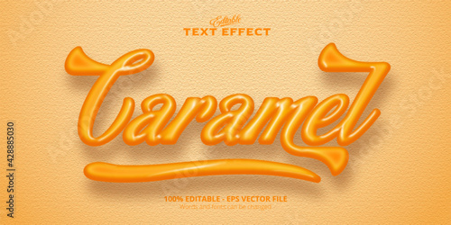 Caramel text, editable text effect