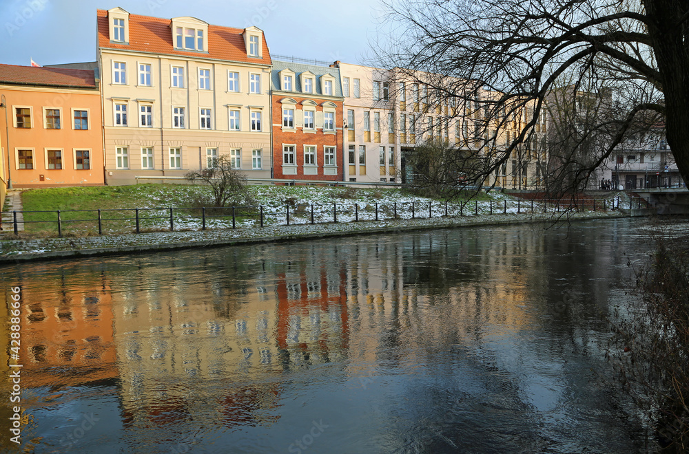 19th century tenement on the river - Bydgoszcz, Poland
