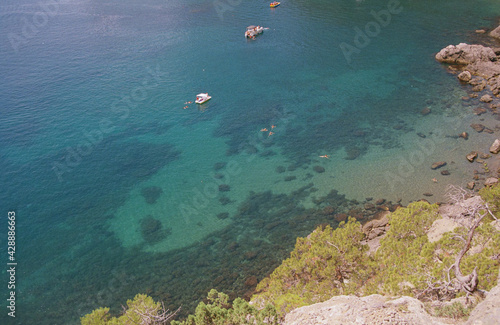Bay on the Black Sea coast in summer. Cape Fiolent.