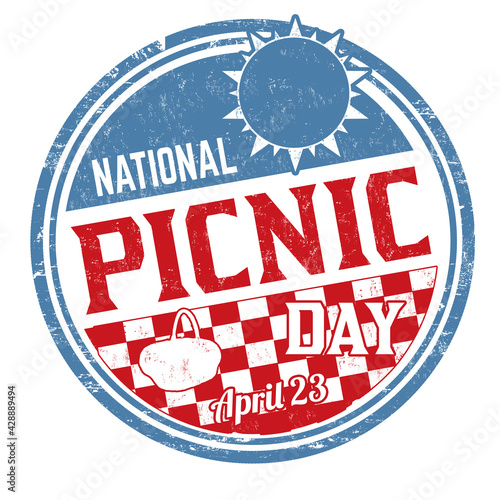 National picnic day sign or stamp