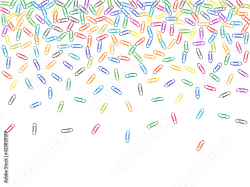 Stationary paperclips isolated on white background