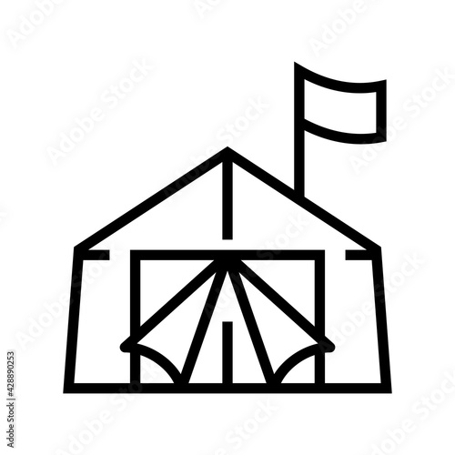 tent refugee line icon vector. tent refugee sign. isolated contour symbol black illustration