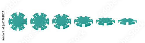 Gambling game, casino 3d chips. Rotating poker chips