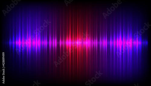 Vertical lines background with colorful gradient lights. 