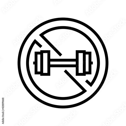 contraindicated load line icon vector. contraindicated load sign. isolated contour symbol black illustration