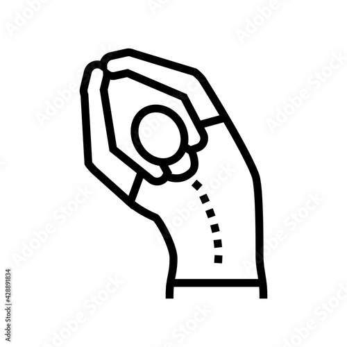stretching scoliosis line icon vector. stretching scoliosis sign. isolated contour symbol black illustration