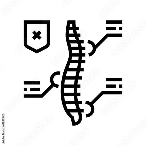 symptoms scoliosis line icon vector. symptoms scoliosis sign. isolated contour symbol black illustration