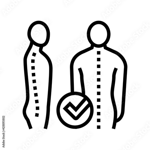 correct posture line icon vector. correct posture sign. isolated contour symbol black illustration